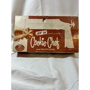 Vintage‎ Cookie Chef Trig-O-Matic Cookie Pastry Gun Icing Decorator Discs Tips